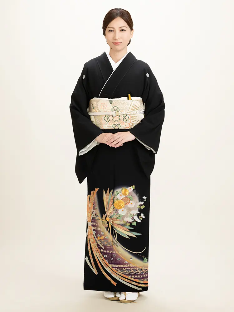 黒留袖／金刺繍 菊に熨斗目（AM0850）｜衣装レンタル 【BLESS MENS