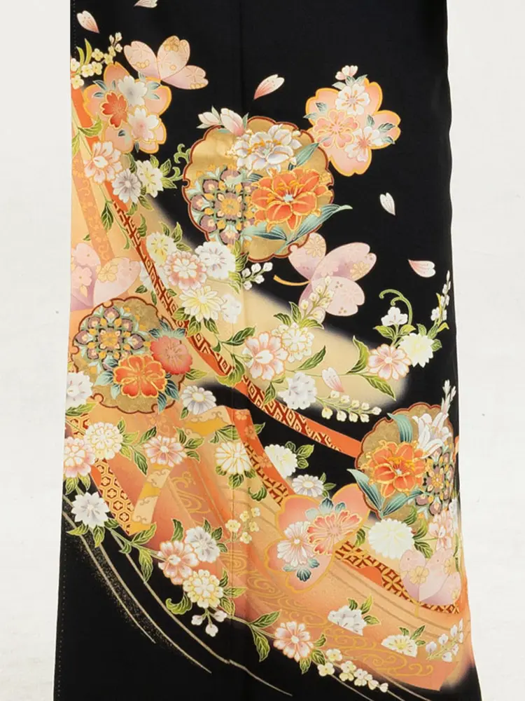 黒留袖／金彩花丸文に桜（AL0146）｜都民共済 モーニング・留袖