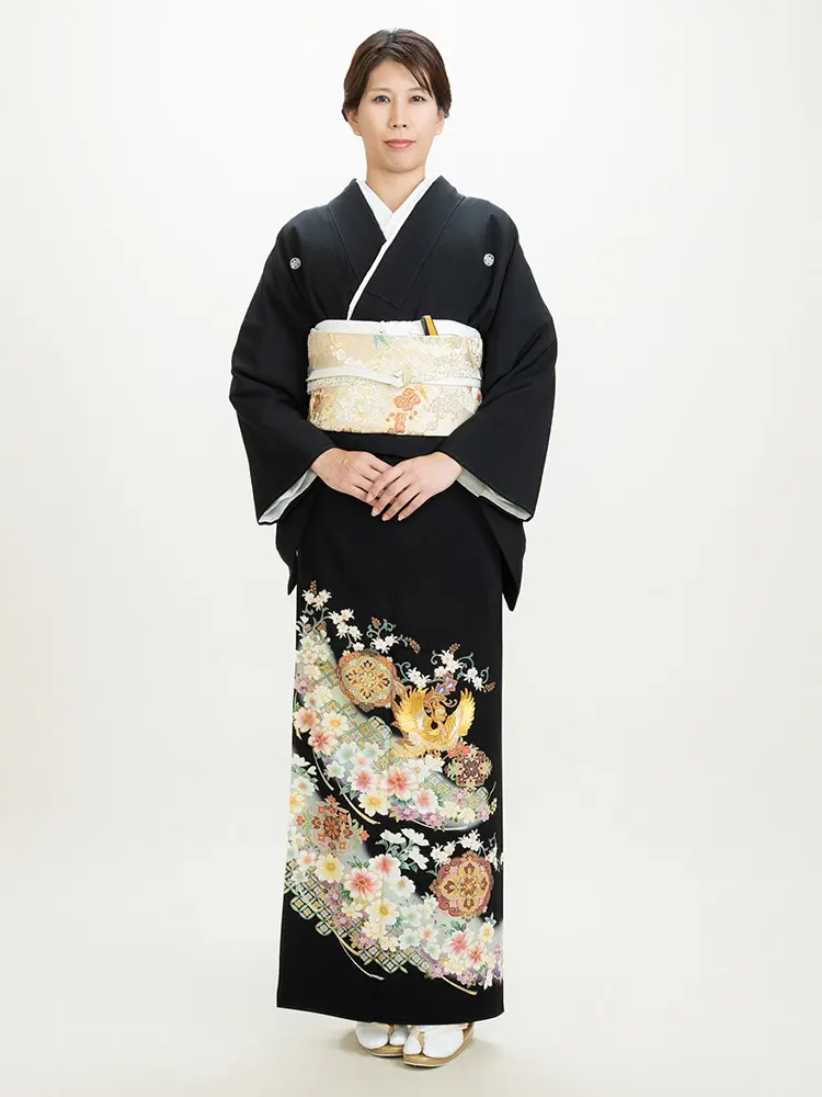 黒留袖／鳳凰に四季草花文（ALL0034）｜衣装レンタル 【BLESS MENS