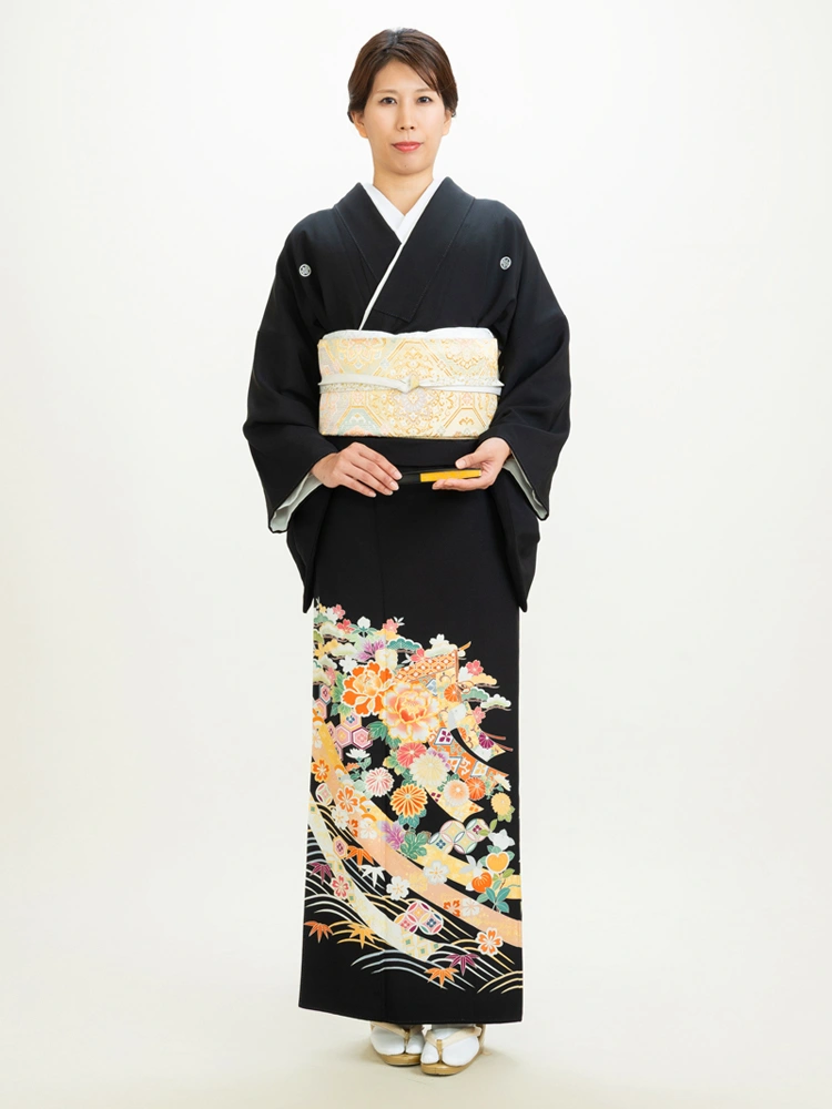 黒留袖／几帳牡丹（AM6264（T））